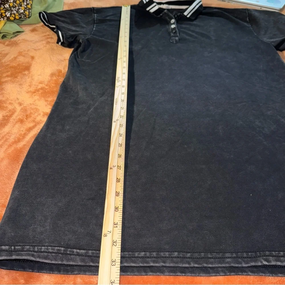 POL Classic Black Acid Wash Polo Dress - Women's Size Medium - Picture 7 of 9